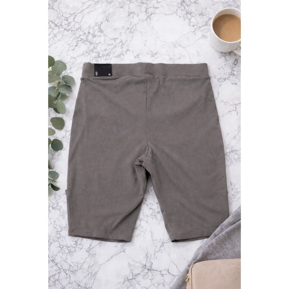 New Torrid Active Bike Shorts Pull On Stretch Cotton Knit Snap Gray Size 0 Large